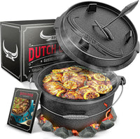 BBQ Dutch Oven Set – Eingebrannter Feuertopf 7 Liter