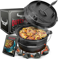 BBQ Dutch Oven Set – Eingebrannter Feuertopf 7 Liter