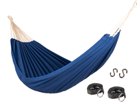 Hängematte 210 x 150 cm, Gesamtlänge 320 cm - Doppelhängematte mit Befestigungs-Set - Belastbarkeit bis 300 kg - blau
