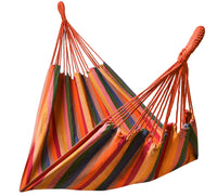 Hängematte 210 x 150 cm - Gesamtlänge 320 cm - Belastbarkeit bis 300 kg, Streifen 8farbig