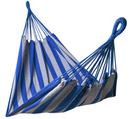Hängematte 210 x 150 cm - Gesamtlänge 320 cm - Belastbarkeit bis 300 kg, blau/grau