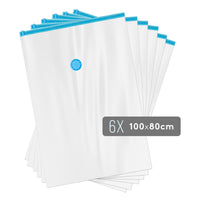Vakuumbeutel - 100 x 80 cm 6er Set - Aufbewahrungsbeutel für Bekleidung Bettwäsche und mehr