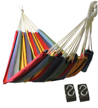 Hängematte 210 x 150 cm, Gesamtlänge 320 cm - Doppelhängematte mit Befestigungs-Set - Belastbarkeit bis 300 kg - rot