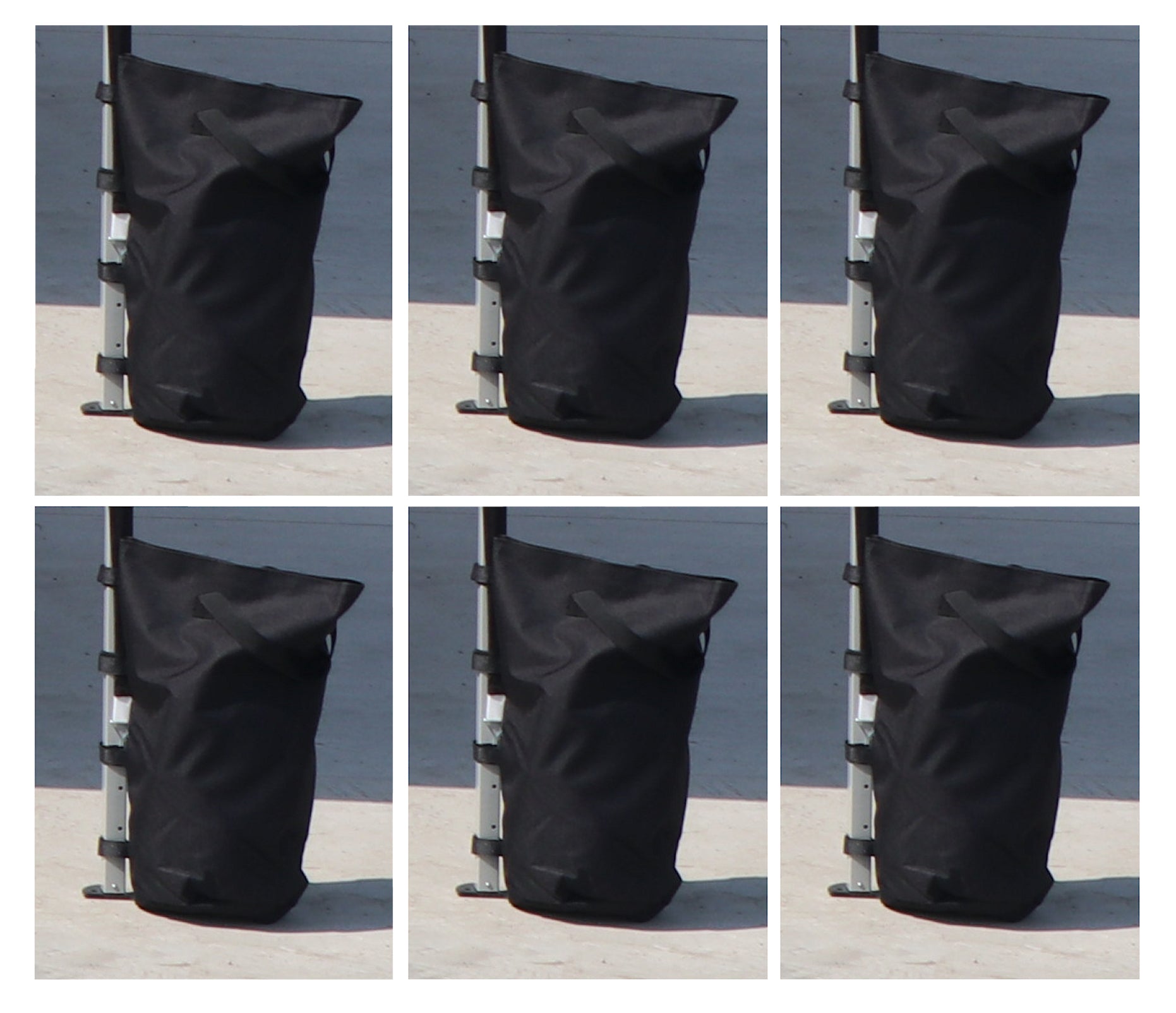 Pavillon Gewichte 6er Set - Füllvolumen pro Stück ca. 13 kg, schwarz