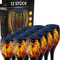 Luxari Gartenfackel Solar − 12x Realistisches Solar Fackeln für außen