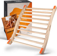 ALPENHAUCH Sauna Rückenlehne [aus 100% Naturholz] - Ergonomische Rückenlehne mit geschwungener S-Form