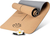 Wellax 100% natürliche Yogamatte aus Kork - rutschfest [183x66x0,6 cm] inkl. Tragegurt