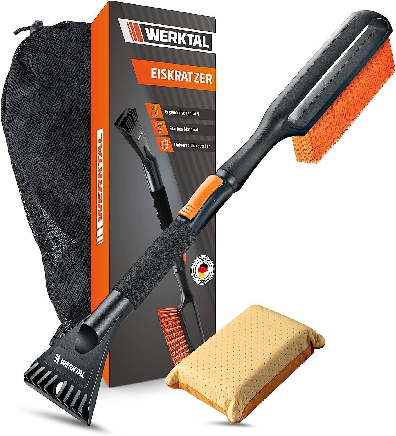 WERKTAL - Eiskratzer [MAX] Auto mit Besen - Effektiver Auto Eiskratzer [Teleskop]