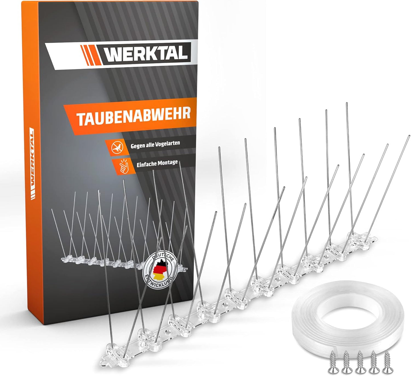 WERKTAL Taubenabwehr Spikes - Effektive Vogelabwehr aus langlebigem Edelstahl [3 Meter]