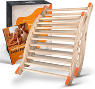 ALPENHAUCH Sauna Rückenlehne aus 100% Naturholz [2 Stück] - Ergonomische Rückenlehne mit geschwungener S-Form