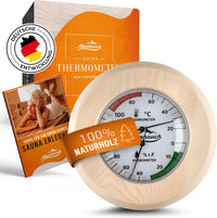 ALPENHAUCH Sauna Thermometer Hygrometer Holz [2in1 Funktion]