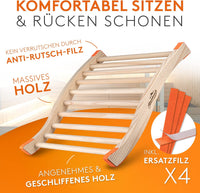 ALPENHAUCH Sauna Rückenlehne [aus 100% Naturholz] - Ergonomische Rückenlehne mit geschwungener S-Form