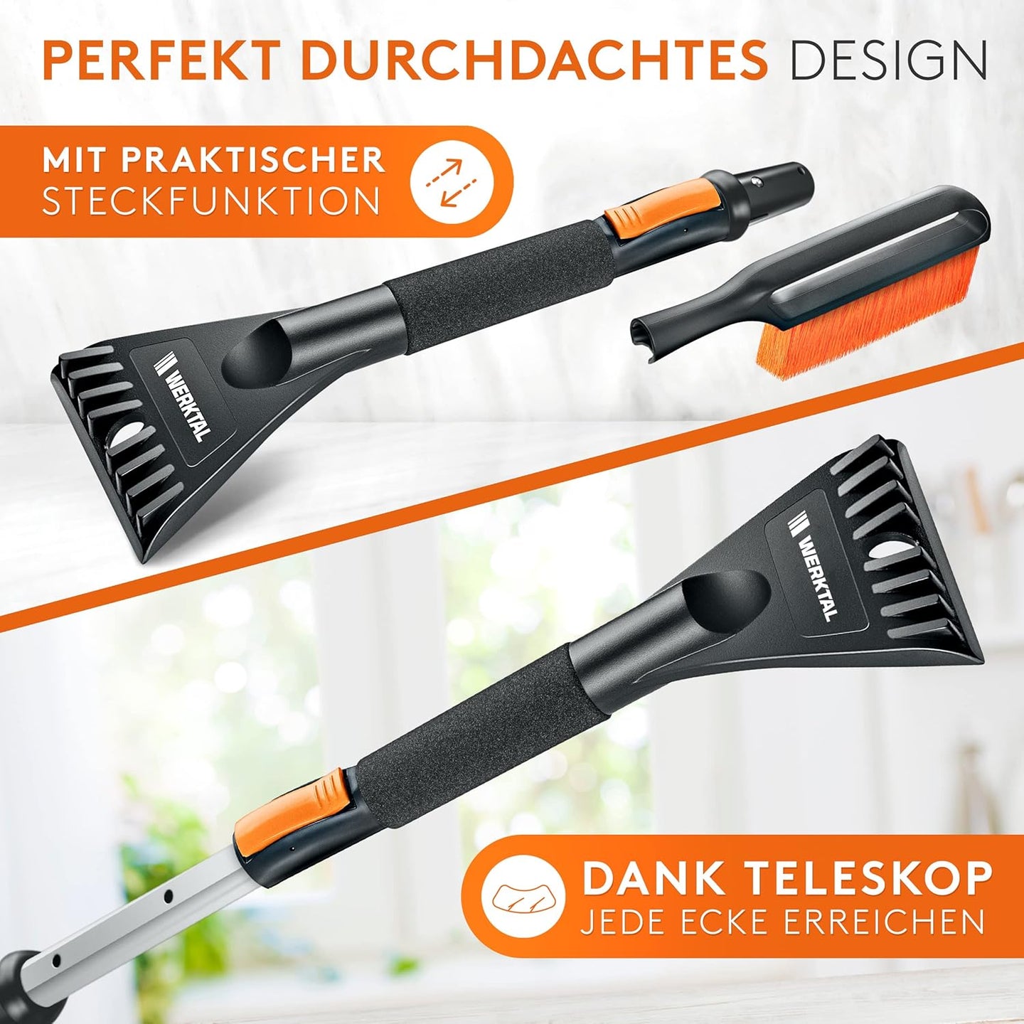 WERKTAL - Eiskratzer [MAX] Auto mit Besen - Effektiver Auto Eiskratzer [Teleskop]