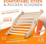 ALPENHAUCH Sauna Rückenlehne aus 100% Naturholz [2 Stück] - Ergonomische Rückenlehne mit geschwungener S-Form