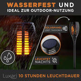 Luxari Gartenfackel Solar − 12x Realistisches Solar Fackeln für außen
