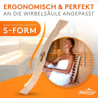 ALPENHAUCH Sauna Rückenlehne aus 100% Naturholz [2 Stück] - Ergonomische Rückenlehne mit geschwungener S-Form