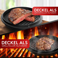 BBQ Dutch Oven Set – Eingebrannter Feuertopf 7 Liter