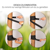 Hängematte 210 x 150 cm, Gesamtlänge 320 cm - Doppelhängematte mit Befestigungs-Set - Belastbarkeit bis 300 kg - blau