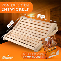 ALPENHAUCH Sauna Kopfstütze Holz [100% Naturholz] - Ergonomische Saunakopfstütze Holz