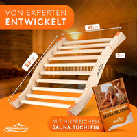 ALPENHAUCH Sauna Rückenlehne aus 100% Naturholz [2 Stück] - Ergonomische Rückenlehne mit geschwungener S-Form