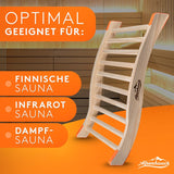 ALPENHAUCH Sauna Rückenlehne aus 100% Naturholz [2 Stück] - Ergonomische Rückenlehne mit geschwungener S-Form