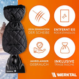 WERKTAL Eiskratzer Auto - Wärmender Scheibenkratzer mit Handschuh Auto