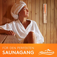 ALPENHAUCH Sauna Sanduhr 15 Minuten aus 100% Naturholz - Edle Saunauhr mit ultra feinem Sand