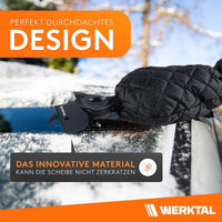 WERKTAL Eiskratzer Auto - Wärmender Scheibenkratzer mit Handschuh Auto