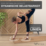 Wellax 100% natürliche Yogamatte aus Kork - rutschfest [183x66x0,6 cm] inkl. Tragegurt