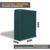 Schutzhülle Tischtennisplatte - 180 x 160 x 55 cm - Abdeckhaube Tischtennis Outdoor - wasserdicht - mit Reißverschluss - grün