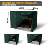 Schutzhülle Hollywoodschaukel - 150 x 210 x 150 cm - Abdeckung für 3-4 Sitzer - wasserdicht - grün