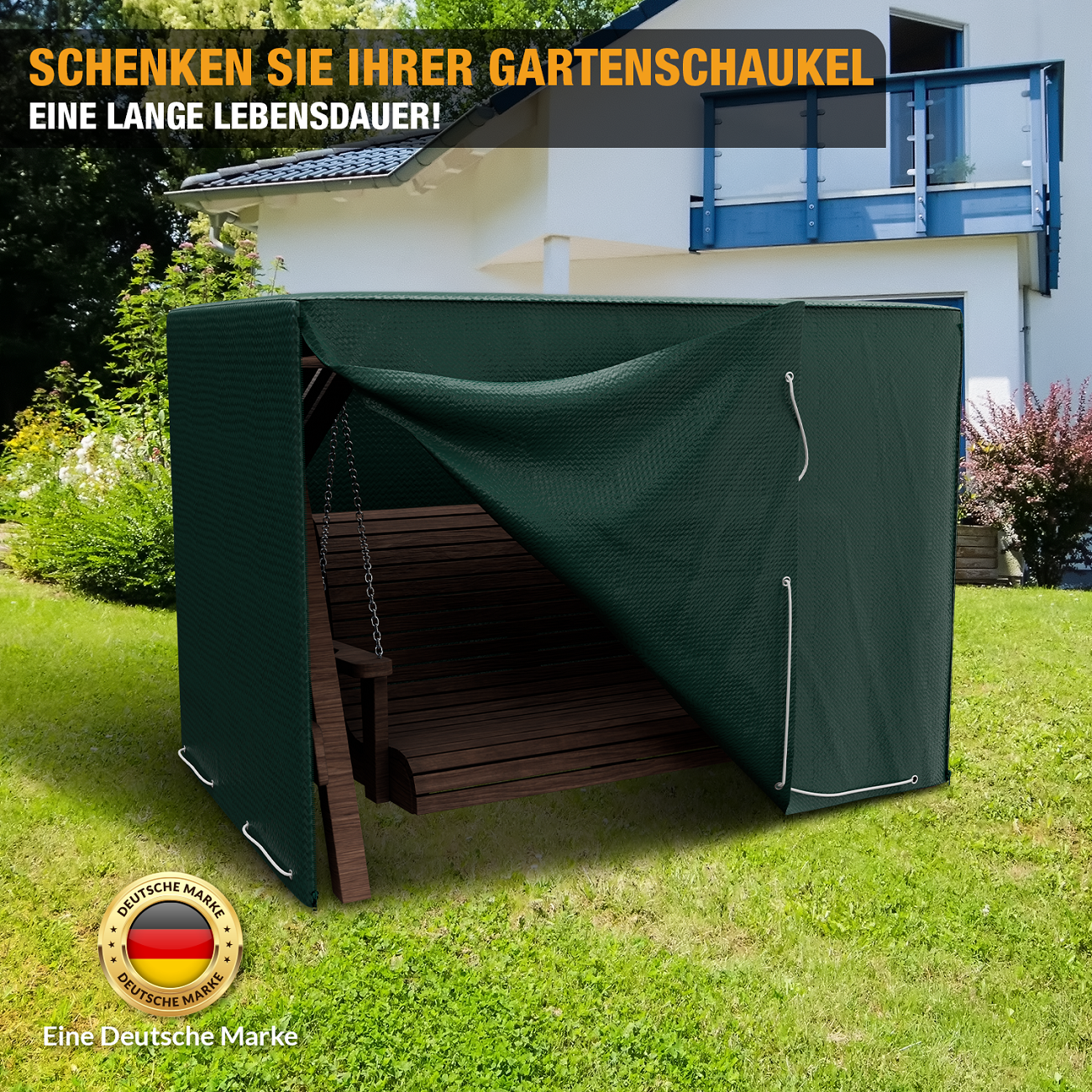 Schutzhülle Hollywoodschaukel - 150 x 210 x 150 cm - Abdeckung für 3-4 Sitzer - wasserdicht - grün