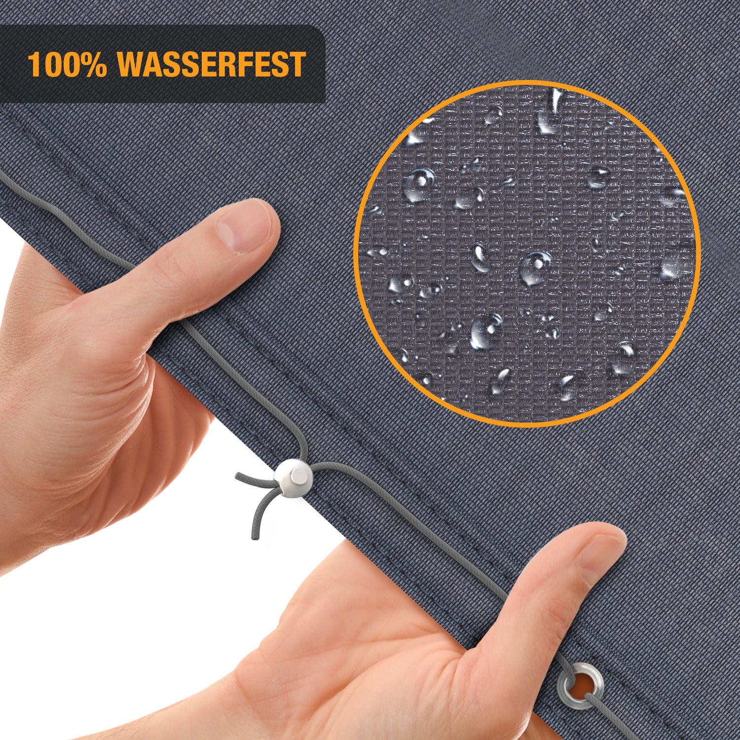 Schutzhülle für Sitzgruppe - 420D Oxford - 70 x 200 x 160 cm - wasserdicht – für Tisch & Stühle - grau