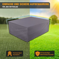 Schutzhülle für Sitzgruppe - 420D Oxford - 70 x 200 x 160 cm - wasserdicht – für Tisch & Stühle - grau