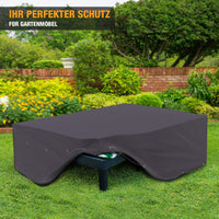 Schutzhülle für Sitzgruppe - 420D Oxford - 70 x 200 x 160 cm - wasserdicht – für Tisch & Stühle - grau