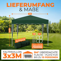 Faltpavillon 3x3m - wasserdicht