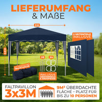 Faltpavillon 3x3m - wasserdicht