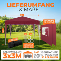 Faltpavillon 3x3m - wasserdicht