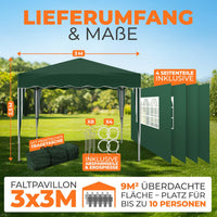 Faltpavillon 3x3m - wasserdicht
