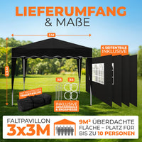 Faltpavillon 3x3m - wasserdicht
