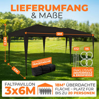 Faltpavillon 3x6m - wasserdicht