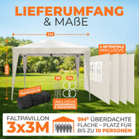 Faltpavillon 3x3m - wasserdicht