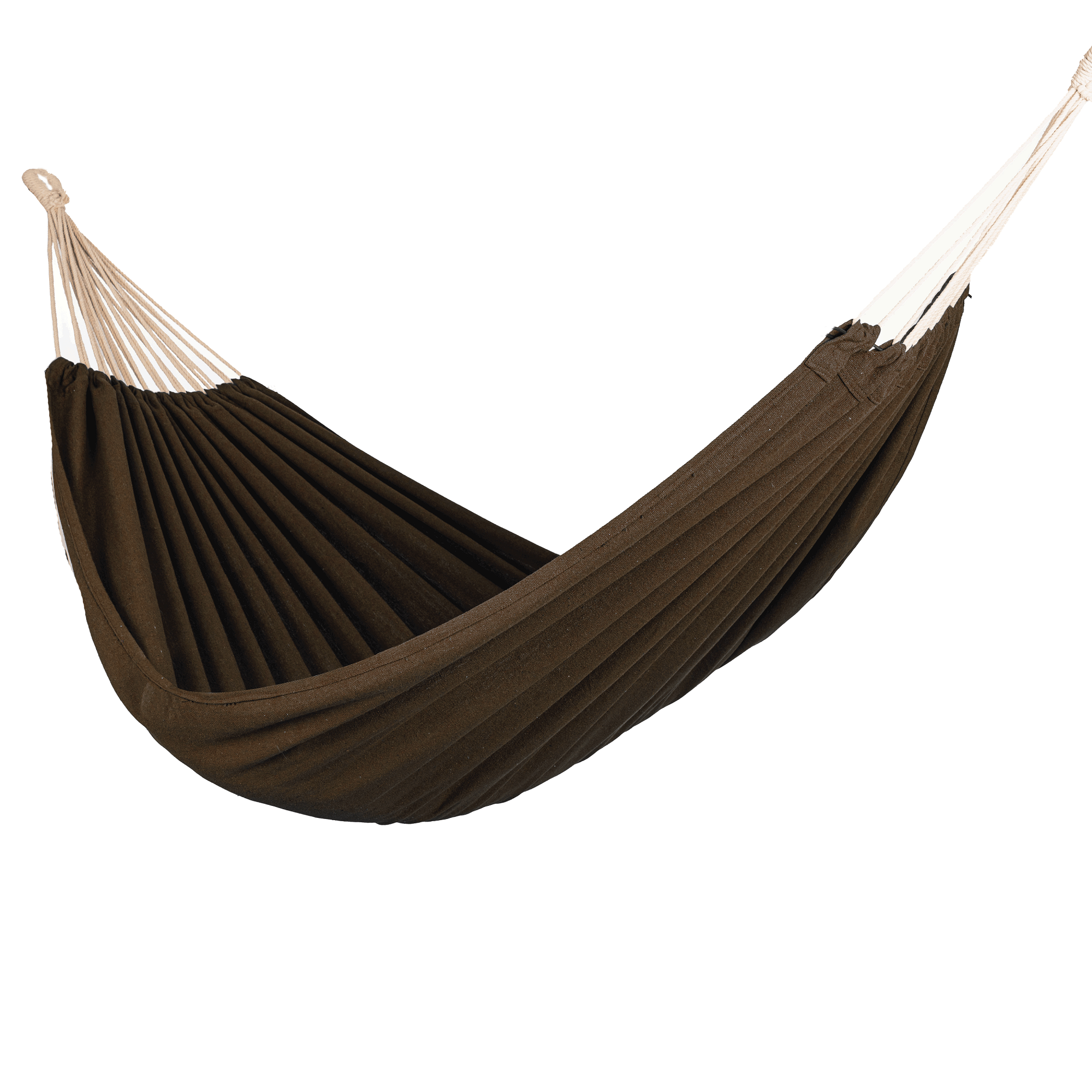 Hängematte 210 x 150 cm - Gesamtlänge 320 cm - Belastbarkeit bis 300 kg, braun