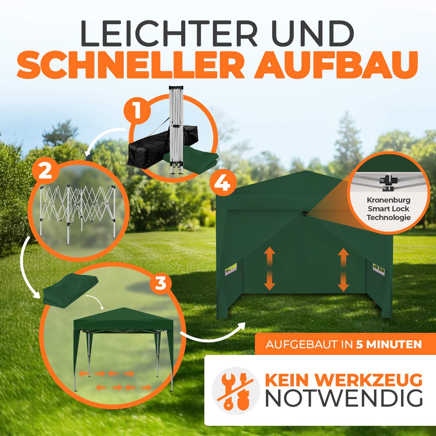 Faltpavillon 2x2m - wasserdicht