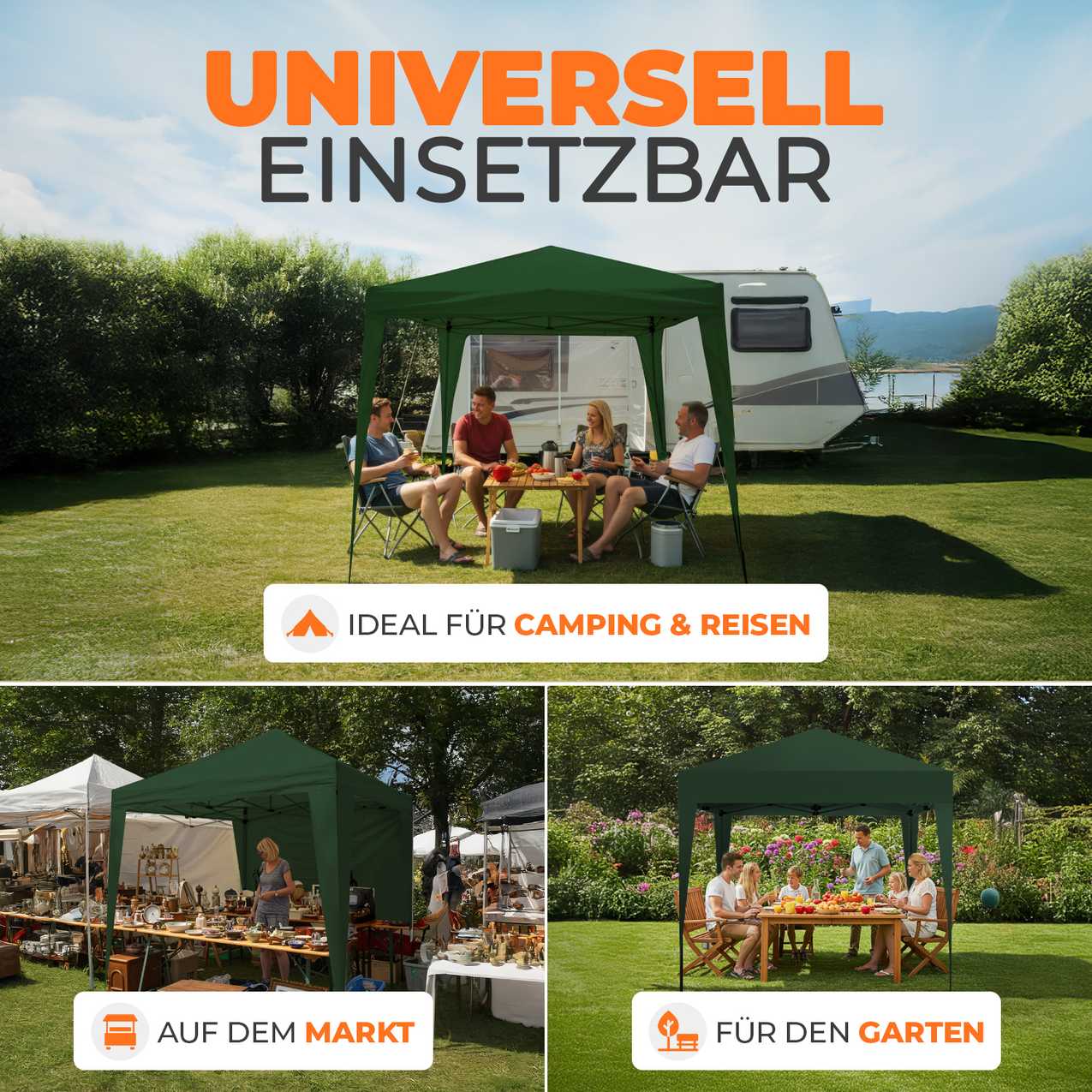Faltpavillon 2x2m - wasserdicht