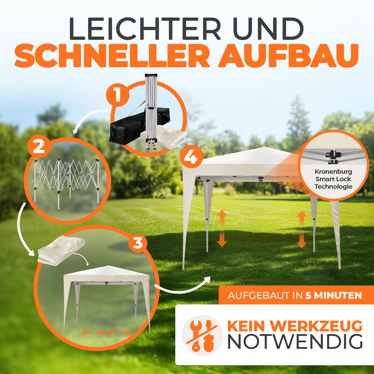 Faltpavillon 2x2m - wasserdicht