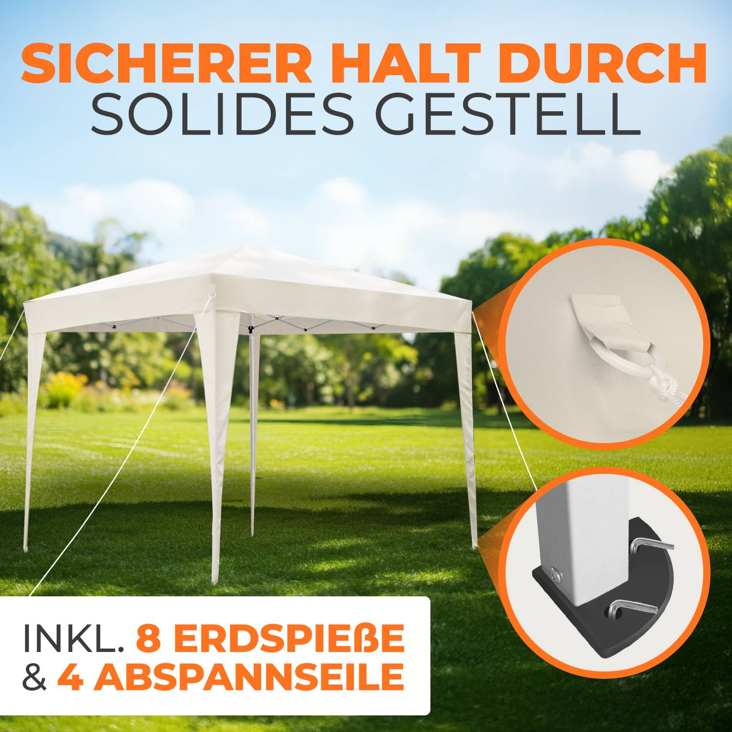 Faltpavillon 2x2m - wasserdicht