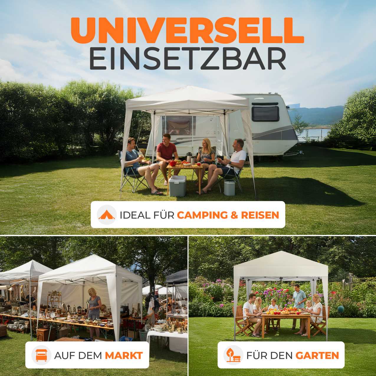 Faltpavillon 2x2m - wasserdicht