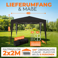 Faltpavillon 2x2m - wasserdicht