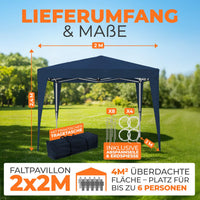 Faltpavillon 2x2m - wasserdicht